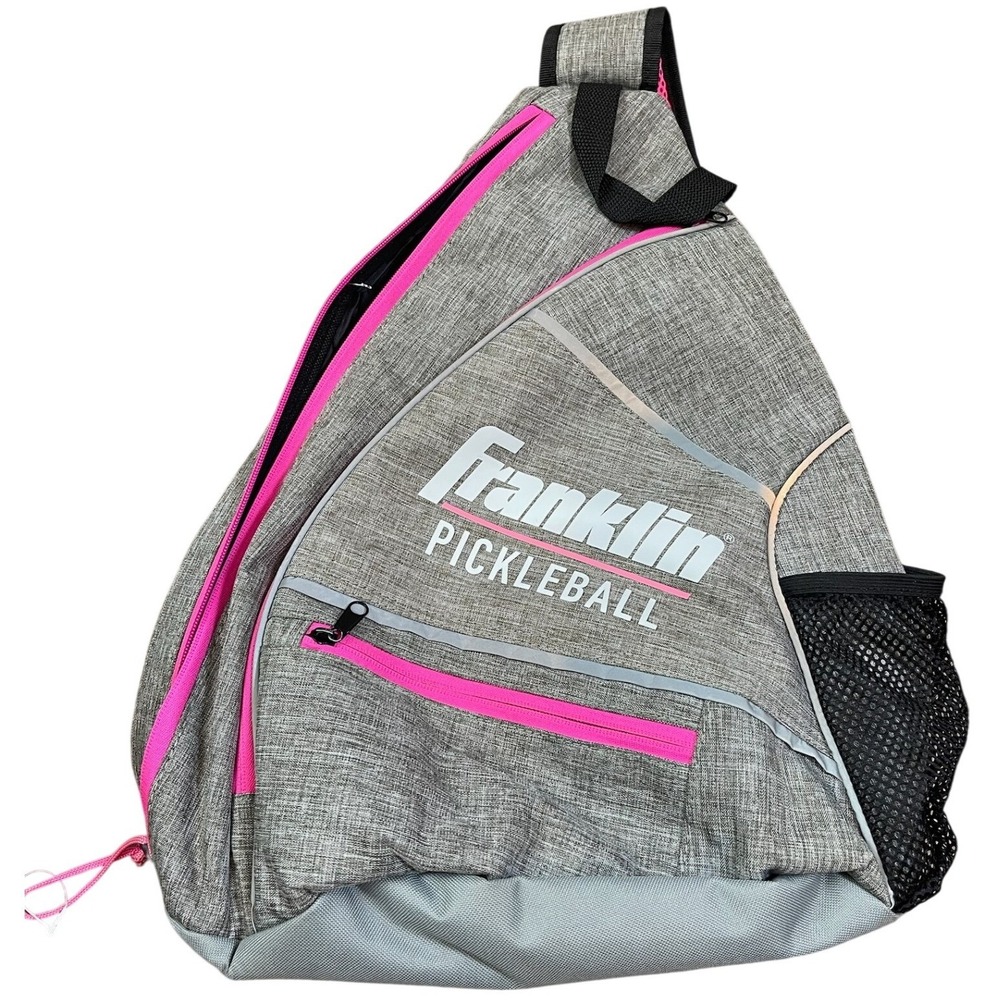 Franklin Pickleball Sling Bag Gray Pink Adjustable Shoulder Strap Gear‎ Carrier